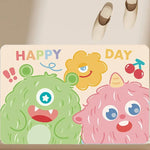 tapis sol multicolore dessins animés monstres mignons expressions variées bienvenue journée heureuse 40x60cm 50x80cm