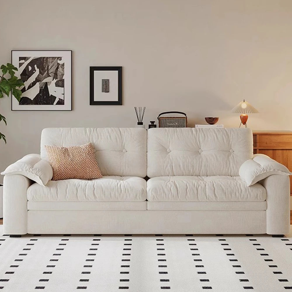 canapé convertible blanc moderne salon tissu uni coussin lecture enfant lit fauteuil confortable