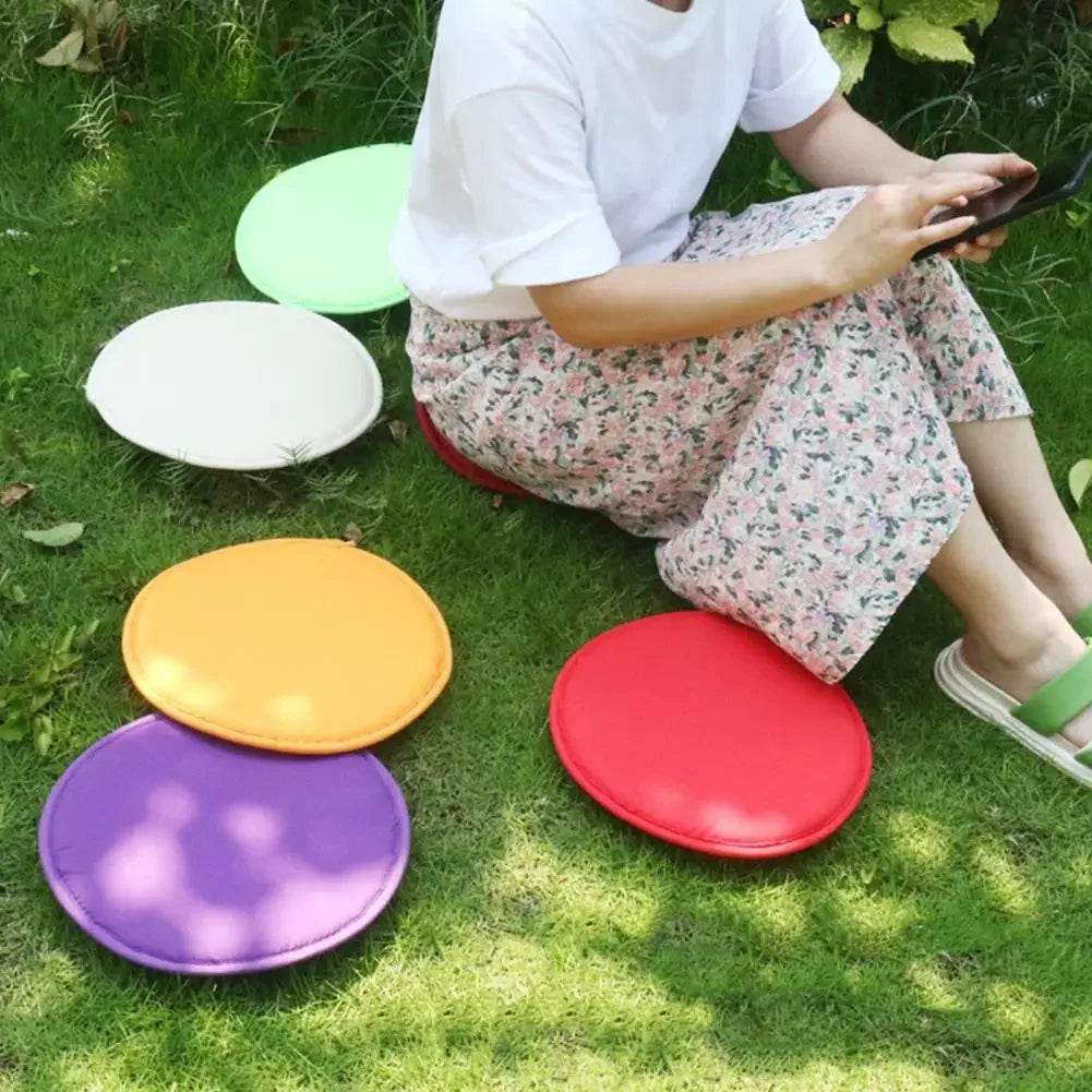 coussin rond mousse pu polyester coton antidérapant moderne couleur verte violet marron