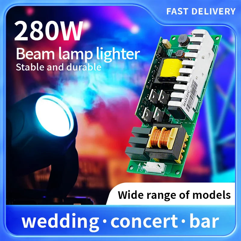 balaste 10R 280W vert jaune gris moderne technologie scène professionnelle dmx conducteurs dorés imprimé