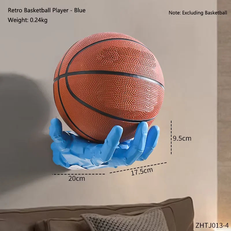 balle basket ball orange noire texture rugueuse moderne support mur rack.storage respectueux environnement