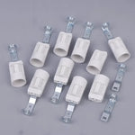 connecteurs électriques blancs modernes 40mm 9mm 10 pièces métal rond lisses opaques