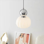 lampe suspendue moderne pendentif chrome blanc led minimaliste chambre salle manger