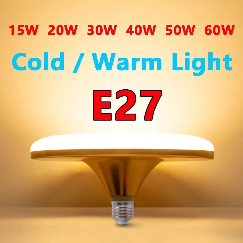 ampoule led ufo e27 ac 220v 15w 20w 30w 40w 50w 60w lumière froide