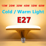 ampoule led ufo e27 ac 220v 15w 20w 30w 40w 50w 60w lumière froide