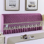 Couvre-tête de lit matelassé tout enveloppant en couleur violette