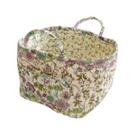 paniers rangement tissu floral multicolore vintage réutilisables armoire poignées transportables multifonctionnels