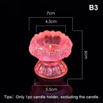 bougeoir verre artisanal forme fleur lotus porte bougie décoratif maison couleur vive opaque