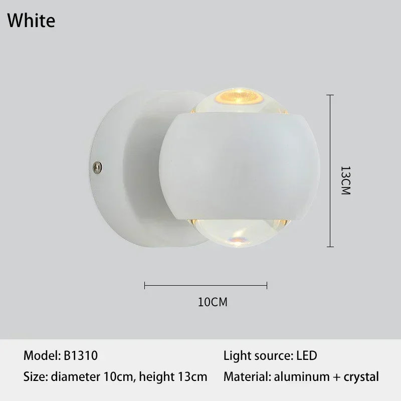applique murale moderne or blanc brillante élégante vis fixée câble électrique flux lumineux led