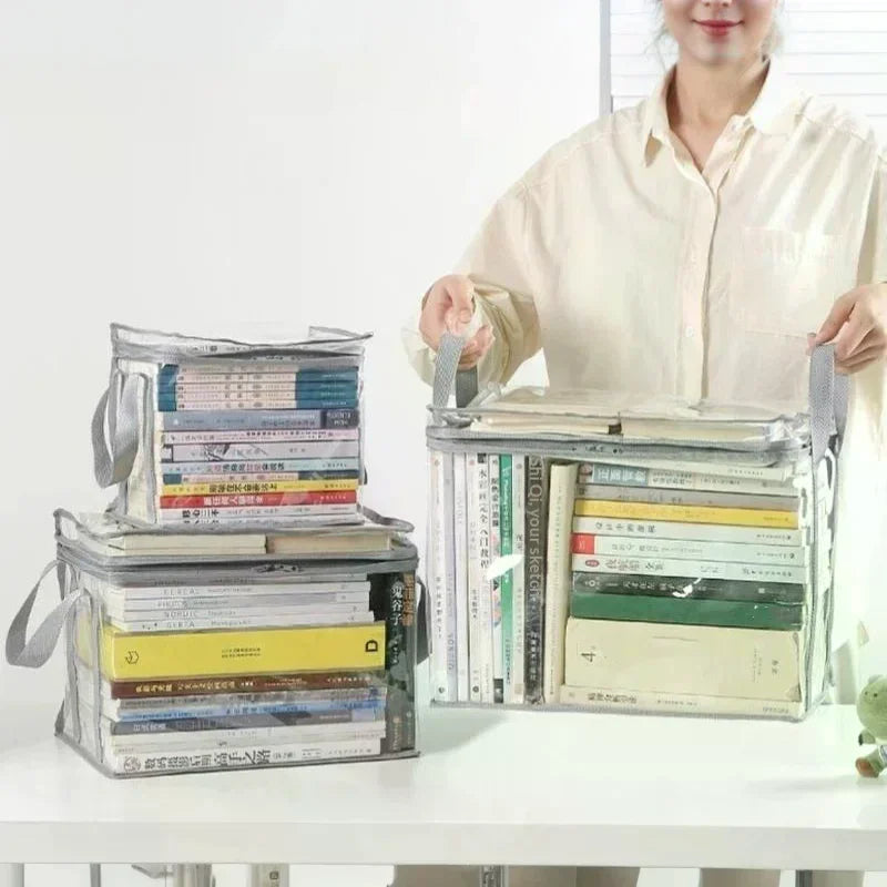 boîtes rangement disques compacts gris clair moderne pratique poignées détachables organisation domestique sans poussière