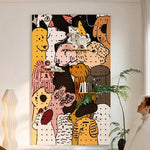 tableau mural moderne salon stockage mural réutilisable respectueux environnement đa dạng màu sắc