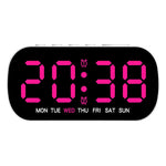 horloge numérique led moderne blanc affichage calendrier alarme
