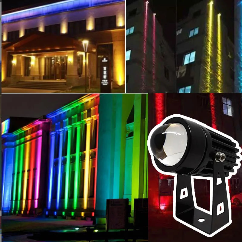 projecteur led moderne noir ip66 12w 9w 5w rgb éclairage extérieur hydrofuge