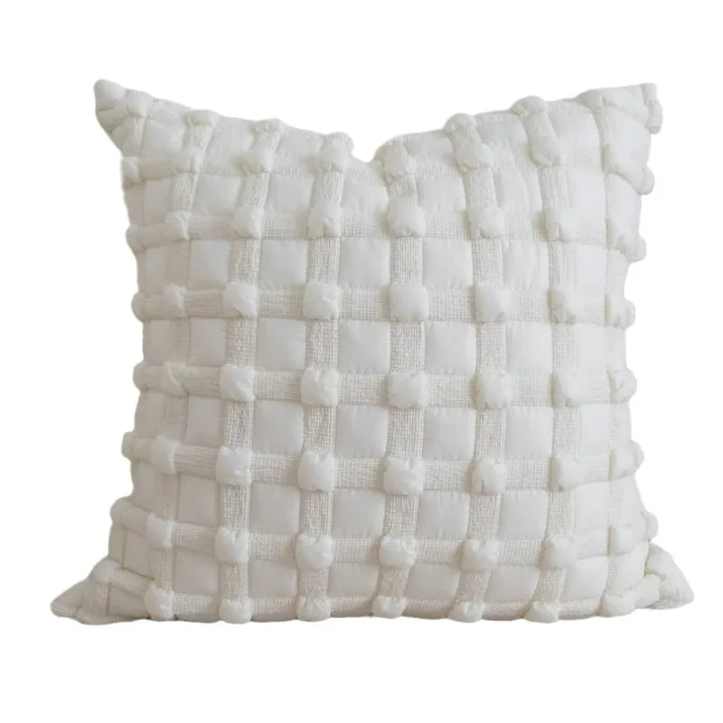 housse coussin moderne nordique motif géométrique noir blanc polyester coton lavable 30x50cm 45x45cm 50x50cm