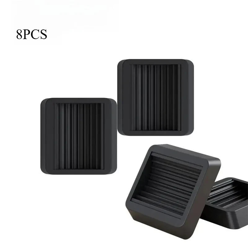 protège roulettes chaise noires rayures horizontales adhésif moderne kit antidérapant sols bois dur