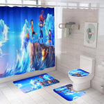 rideau douche tapis bain dragon ball personnages mangas moderne multicolore polyester