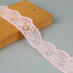 ruban dentelle polyester 4cm large rose clair bleu rouge violet noir mariage décoration diy