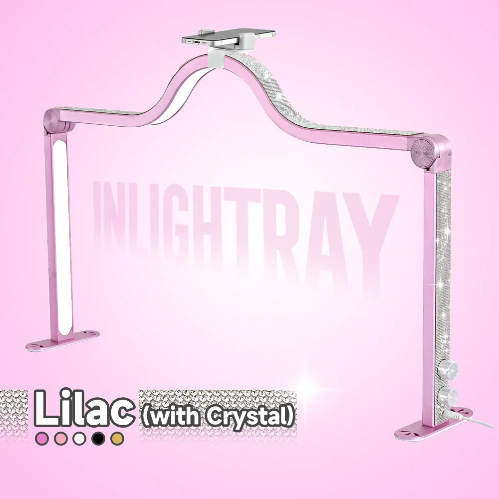 lampe led anneau bicolore 3200k 5600k réglable moderne clips transparent noir rose or