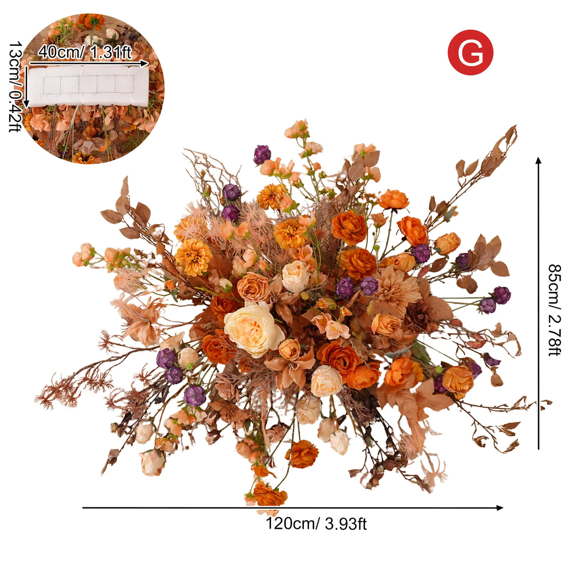 décoration boho chic bouquet fleurs artificielles mixtes orange rose marronextérieur anniversaire mariage