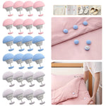 attache couette clip champignon moderne rose bleu blanc doux tissu minimaliste clips lit