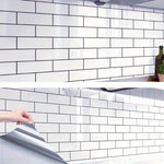 panneau decoratif mural moderne adhésif rectangles horizontaux blanc 500cm 60cm