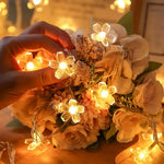 guirlande lumineuse fleurs rose blanc rouge bleu moderne modes éclairage usb batterie
