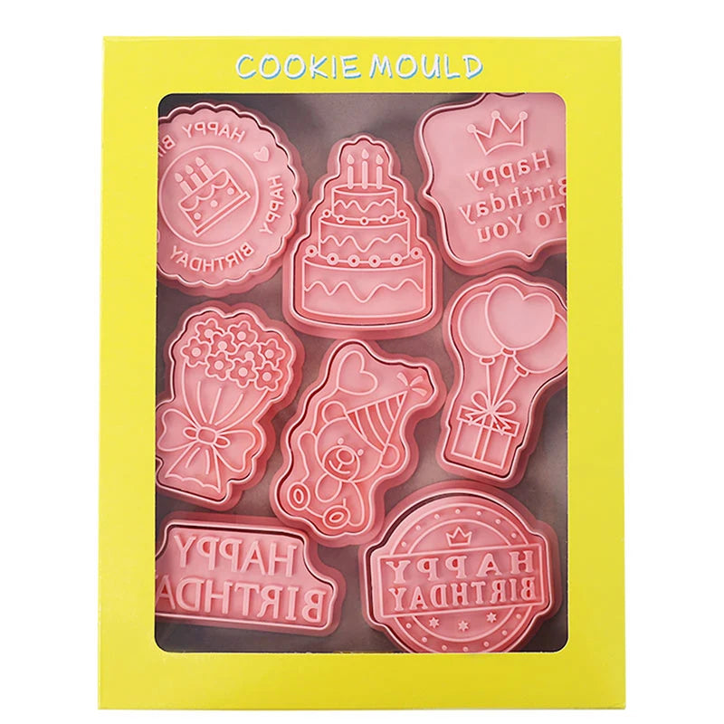 outils pâtisserie emporte pièces biscuits animaux dessin animé cartoon orange vert rose beige