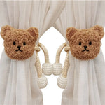 attache cordon fenêtre teddy bear mignon décoration maison tissu doux couleur beige marron clair