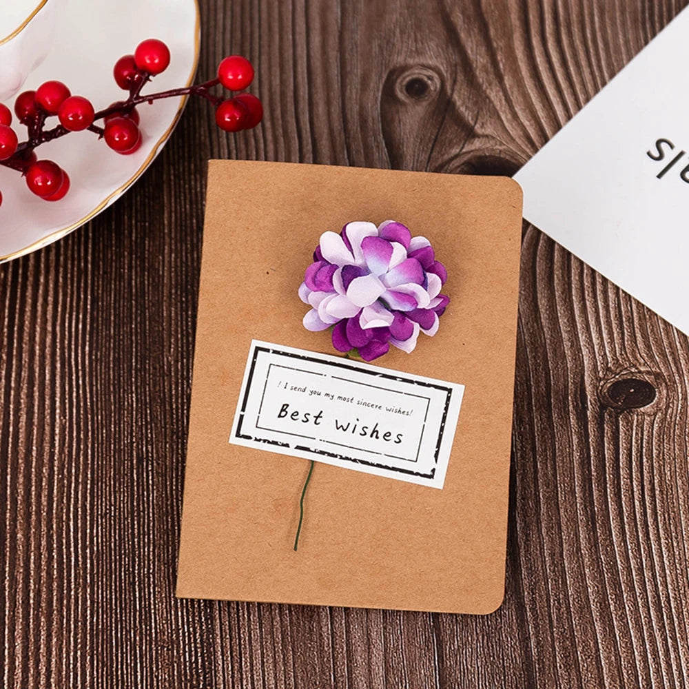 cartes voeux vintage enveloppes fleurs artificielles ruban jute anniversaire mariage noel retraite