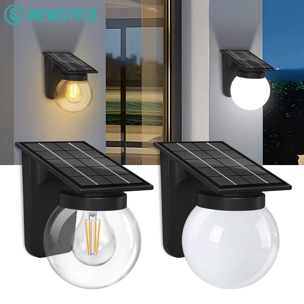 applique murale solaire ip65 led noire contemporaine panneau solaire blanc translucent jardinextérieur