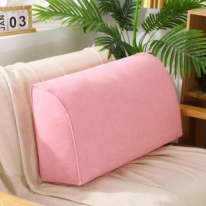 taies d'oreiller triangle solides velours doux moderne bleu marine rose gris vert beige fixés