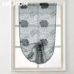 rideau moderne fleur gris rose blanc transparent 100 polyester chambre salon