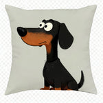 taies d'oreiller illustration chiens blancs maison décoration chambre lit opaques polyester peachskin
