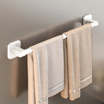 porte serviettes mural adhésif gris lisse moderne salle bain barre 30cm 40cm 50cm papier