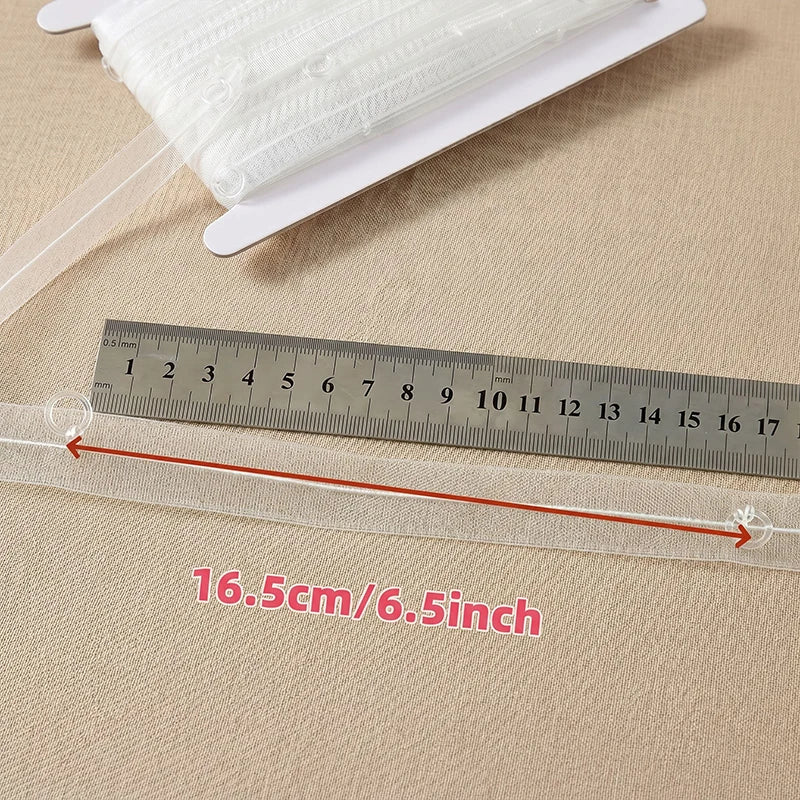 ruban transparent blanc semi transparent moderne tissu polyester 20mètres largeur constante projet diy