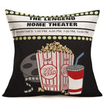 housse coussin motif cinéma vintage beige zipper 30x30 40x40 45x45 50x50 55x55 60x60