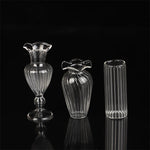 vases verre transparent rayures verticales classique terrarium hydroponique plante d'art artisanat fixations solides