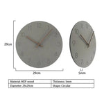 horloge murale moderne vert menthe bleu gris rouille minimaliste aiguille quartz 29cm bois texturé