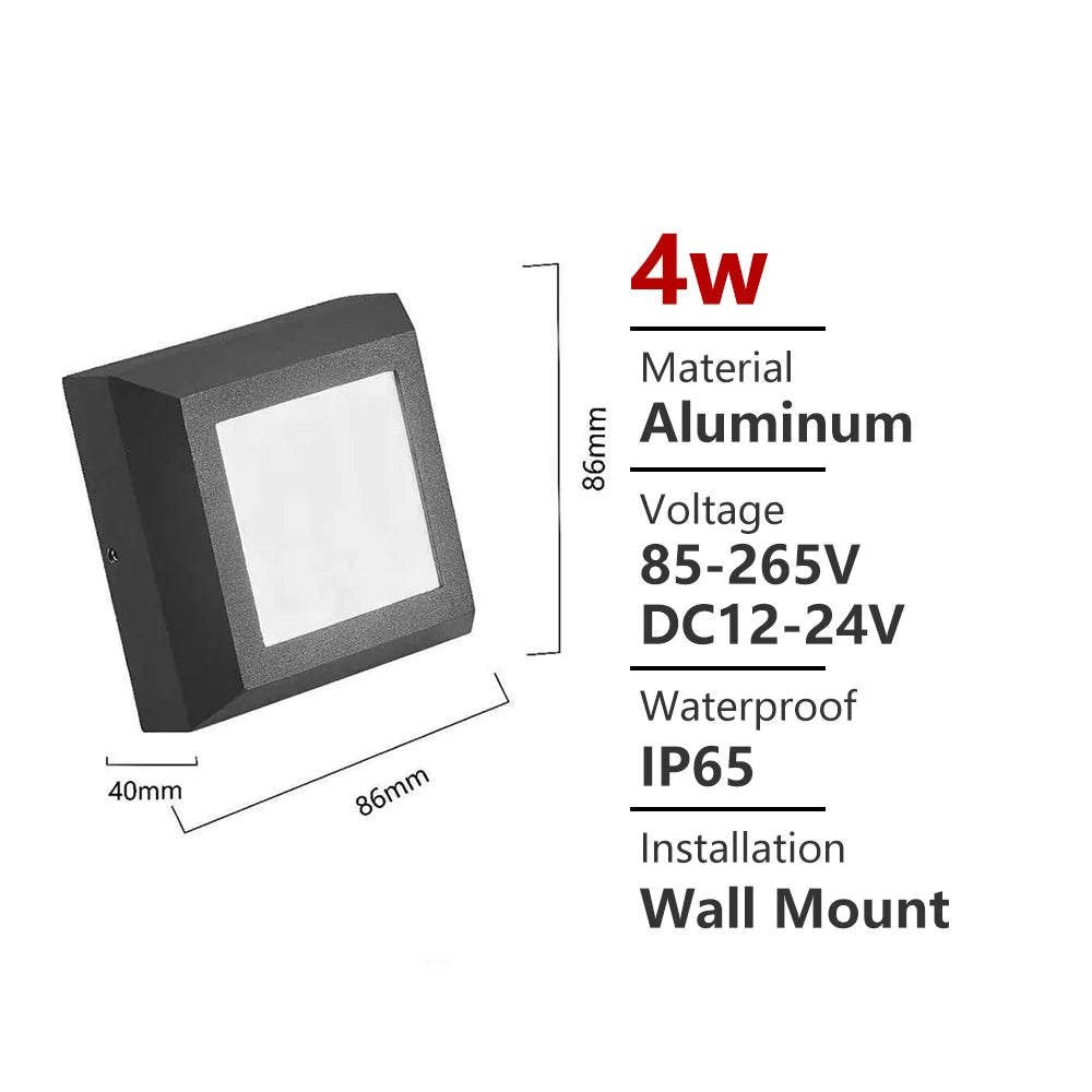 applique murale extérieure led noir moderne étanche jardin terrasse balcon escalier