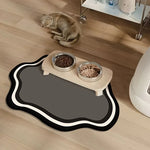tapis alimentation animaux compagnie bleu violet vert petit chien moderne minimaliste boue diatomées deux