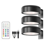 lampe murale led noire rechargeable sans fil adhésive télécommande câble usb moderne intangible économique