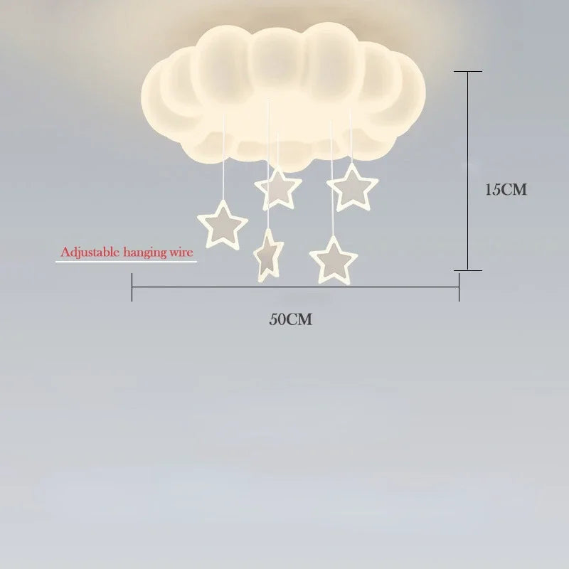 suspension moderne nuage étoiles blanc acrylique fer pc pvc certification ccc cqc ul vde