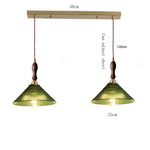 Suspension lumineuse vert rayées ampoule chaîne corde vintage rétro blanc doré
