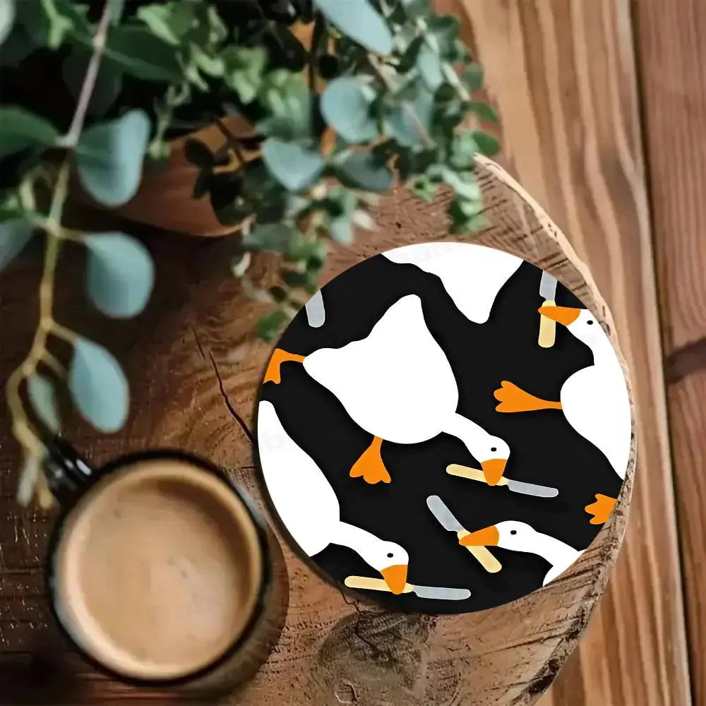 sous verres bois canards expressions modernes opaques hygiène table ecofriendly
