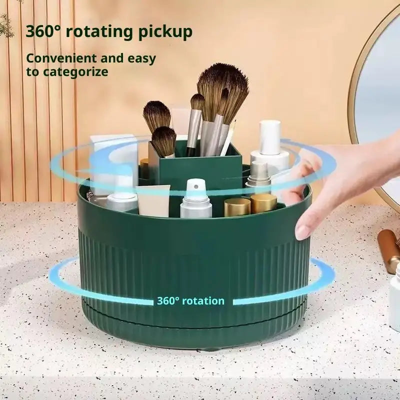 organisateur maquillage blanc moderne 360 degrés pinceaux produits cosmétiques rangement vanity