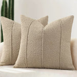 taies d'oreiller polyester texturées beige clair modernes respectueuses environnement opaques maison