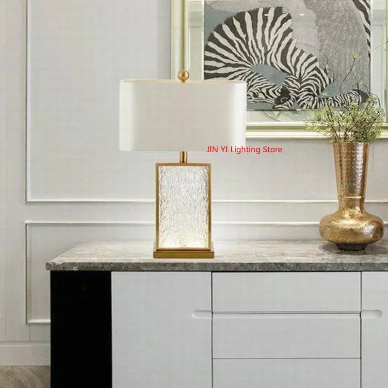 lampe table moderne abat jour texturé verre dépoli led or blanc gris