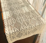 serviette table coton beige motifs géométriques traditionnelle réutilisable salon chambre festive