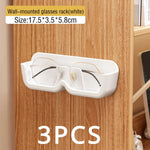 porte lunettes mural blanc gris transparent adhésif moderne minimaliste rangement plastique respectueux environnement