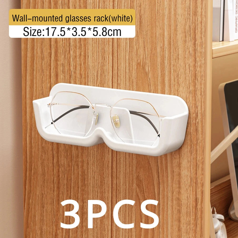 porte lunettes mural blanc gris transparent adhésif moderne minimaliste rangement plastique respectueux environnement